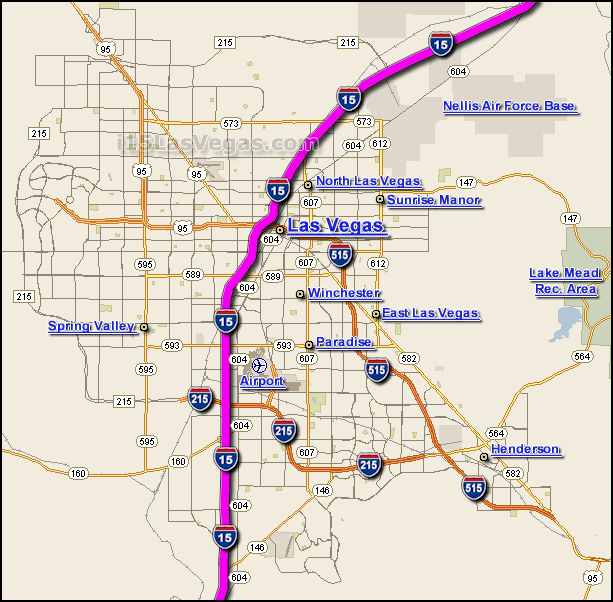 Interstate 15 Las Vegas Map | Cheap Hotels Las Vegas