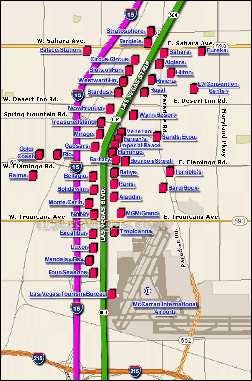 vegas strip map. las vegas map strip. map